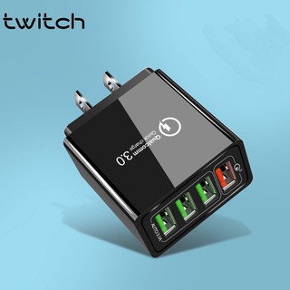 Twitch อะแดปเตอร์ชาร์จ 4 พอร์ต Usb 3 . 0 สําหรับ Iphone Samsung Xiaomi Huawei