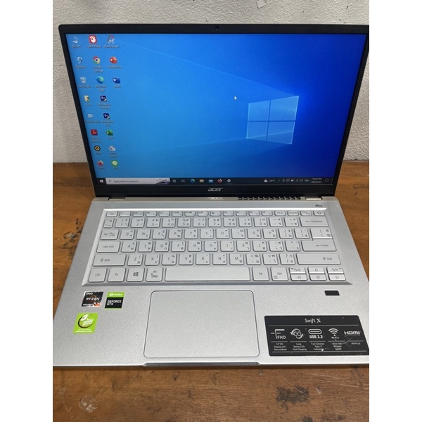 โน้ตบุ๊คมือสอง  Ryzen 7-5700U Ram 16g m.2  512g NVIDIA GeForce GTX 1650 4 GB GDDR6 เครื่องสวย ประกัน