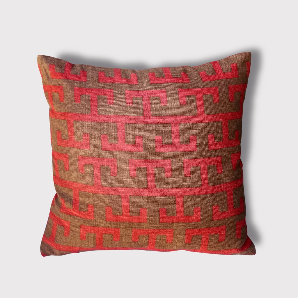 Aztec Ruby Pillow Cover only (Jim Thompson fabric)