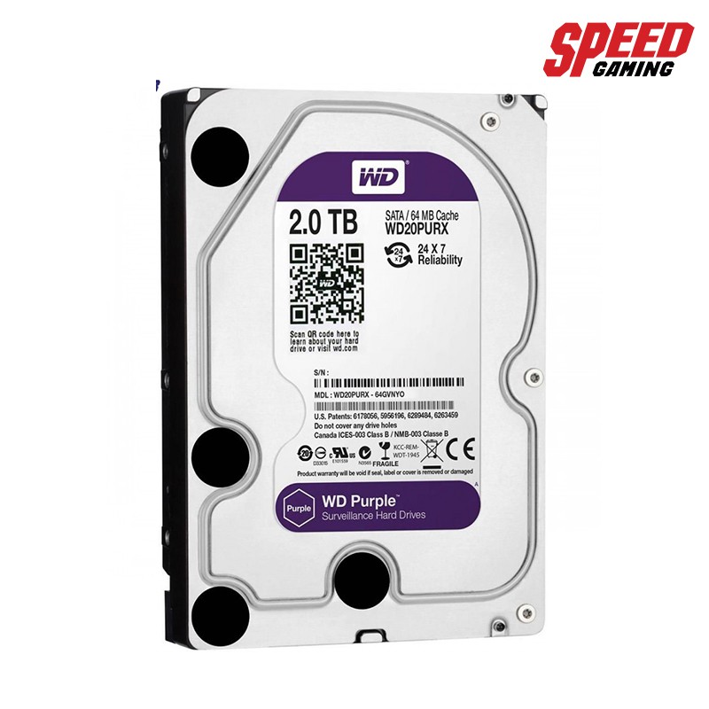 WESTERNDIGITAL HARDDISK PC WD20PURZ-3YEAR INTERNAL PURPLE AV 2.0TB/5400RPM SATA3 FOR CCTV(64MB CACHE