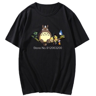 [COD]พร้อมส่ง เสื้อยืดคอกลม แขนสั้น พิมพ์ลายการ์ตูนอนิเมะ My Neighbor Totoro Studio Ghibli หลากสี แฟชั่นฤดูร้อน สําหรับผ