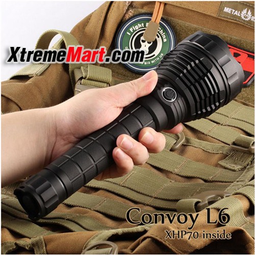 ไฟฉาย Convoy L6 ส่องได้ไกล สว่างมากถึง 3800LM 5 โหมด Super Bright Long Range LED Flashlight (แสงขาว)