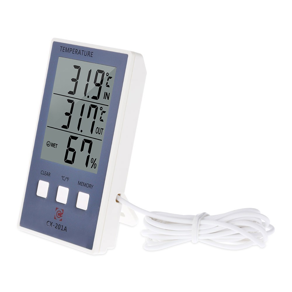 Lcd Digital Indoor Outdoor Thermometer Hygrometer Temperature Humidity Measurement C F Max Min Value Display Shopee Thailand