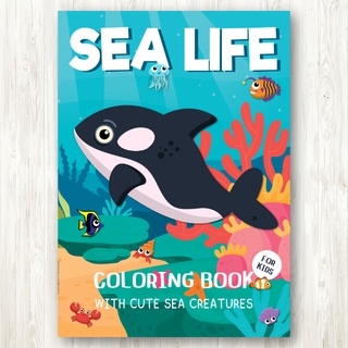 สมุดระบายสีสัตว์โลกใต้น้ำ Sealife Animals Coloring Book