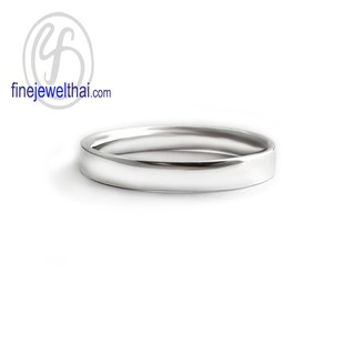 Finejewelthai แหวน-แหวนเกลี้ยง-แหวนเงินแท้-Silver-Wedding-Ring-R141200 (สามารถเลือกสีตัวเรือนได้)