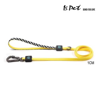 ISPET - Solid leash (CL0089) สายจูงสุนัข และแมว ลายขาวดำ สีเหลือง