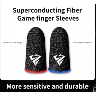 MOJIETU 1PCS สินค้าเฉพาะจุด ถุงมือสัมผัสสำหรับเล่นเกมคาร์บอนไฟเบอร์ระดับพรีเมียม Anti-Sweating Hands เพิ่มความไวในการสัมผัส Gaming Finger Sleeve