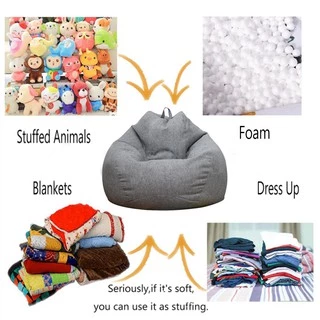 bean bag S/M/L/XL เฟอร์นิเจอร์ห้องนอนที่ทันสมัยสีทึบถุงถั่วเดี่ยวผ้าคลุมโซฟาแบบขี้เกียจ DIY ตกแต่งภายใน (ไม่มีการเติม)