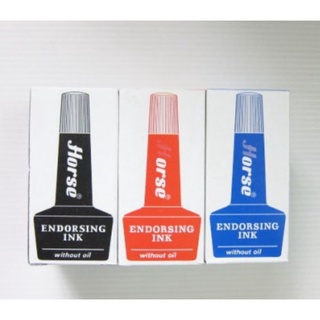 หมึกเติมแท่นประทับ 28 ซีซี. ตราม้า สีน้ำเงิน,สีดำ,สีแดง