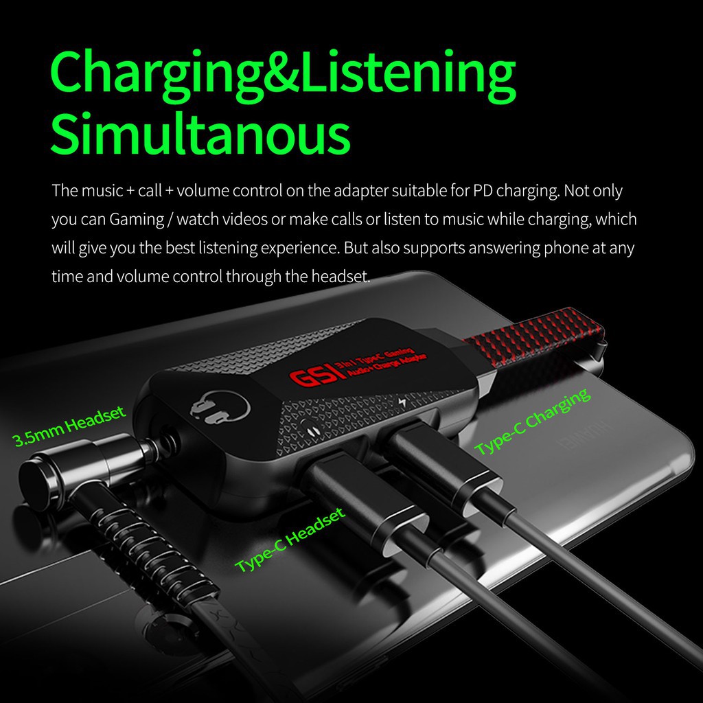 CONVERTER CHARGING 3IN1 TYPE C อะแดปเตอร์เสียง PLEXTONE GS1 MARK II