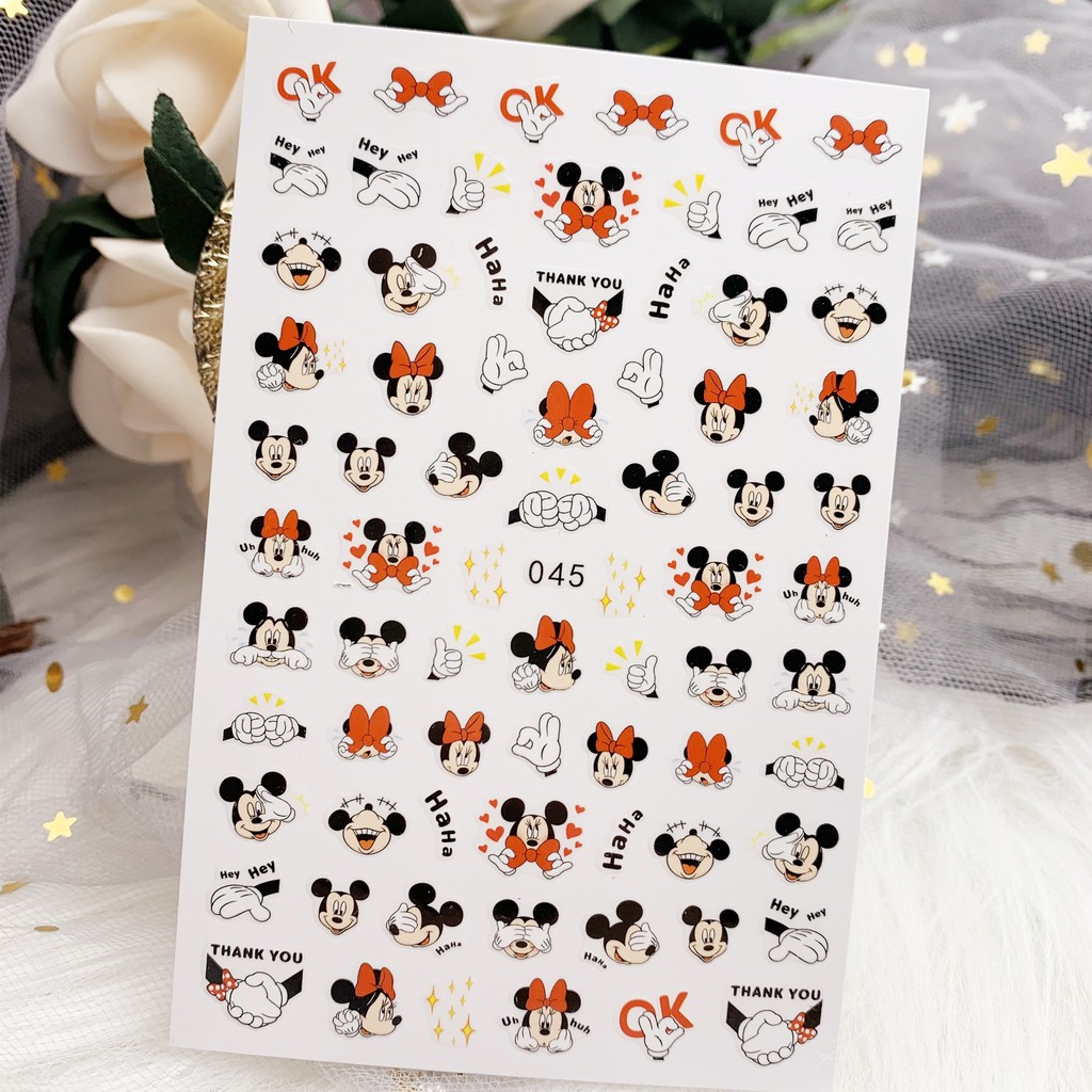 Yalayee [สติ๊กเกอร์ติดเล็บ] Disney Series New Mickey & Minnie Super Cute N Styles