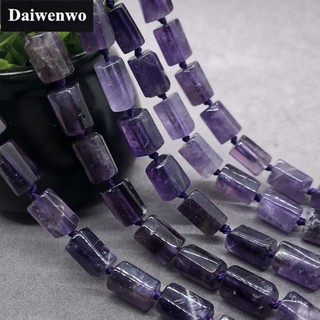 Amethyst Prism Cube Beads อเมทิสปริซึม Cube ลูกปัดธรรมชาติหลวมหิน Spacer Diy สำหรับเครื่องประดับ