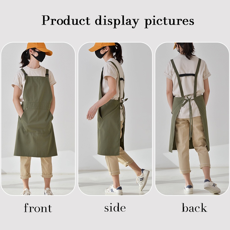 🚚 จัดส่งจากกรุงเทพฯ 🚚ผ้ากันเปื้อน ผ้าฝ้ายแท้ กันน้ํา ทรงหลวม สไตล์เกาหลี และญี่ปุ่น สําหรับบริกร ร้านอาหาร - รูปที่ 6