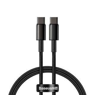 Baseus สายชาร์จ USB-C PD 100W QC4.0 E-Marker สายถัก ชาร์จเร็ว Type-C to Type C