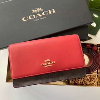 @4,690฿  COACH BOXED FLAP BELT BAG IN SIGNATURE CANVAS (COACH F80245) 3in1 เลยชุดนี้  Size : 7"