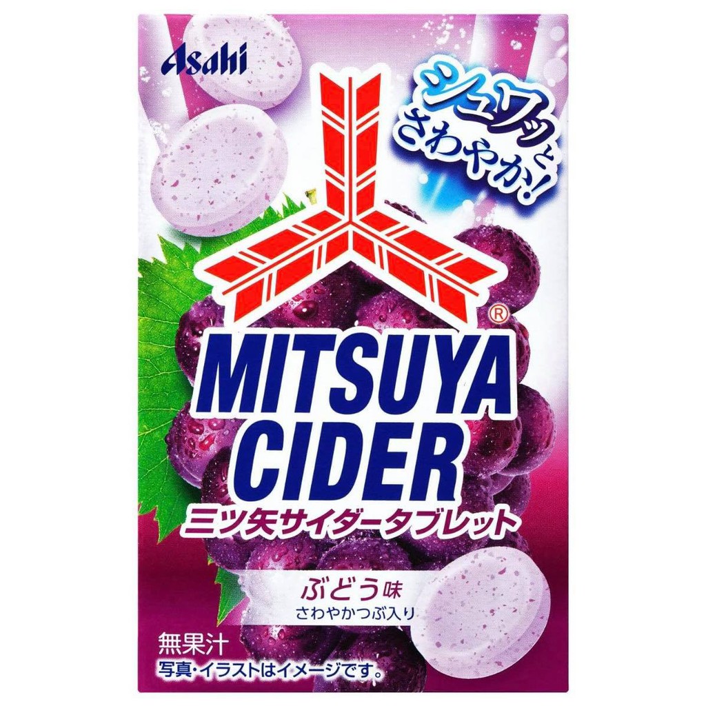 (Pre Order)Asahi Group Foods Mitsuya Cider Tablet Grape Flavor 27g x 8 Boxes.ลูกอมไซเดอร์รสองุ่นต้นฉ