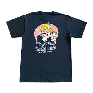 เสื้อยืดผ้าฝ้ายเสื้อยืด พิมพ์ลายอนิเมะ One Piece Kuruu Sanji HopelessL XL  XXL 3XL