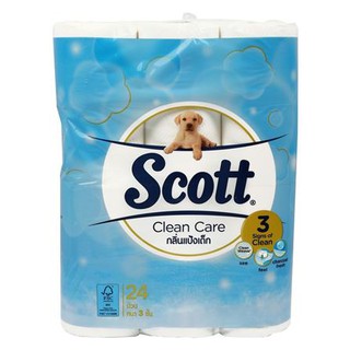 อุปกรณ์ทำความสะอาด กระดาษชำระ SCOTT CLEAN CARE BABY POWDER 24 ชิ้น/แพ็ค