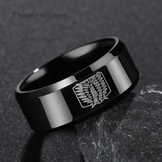 ราคาflowersqueen แหวนไทเทเนียมผู้ชาย Titan สีดำ ขนาด 8 มม.
