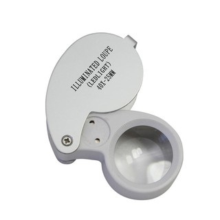 40X25 มิลลิเมตรแก้ว Jeweler แว่นขยายแว่นขยายเครื่องประดับแว่นตา Loupe ในตัวไฟ LED