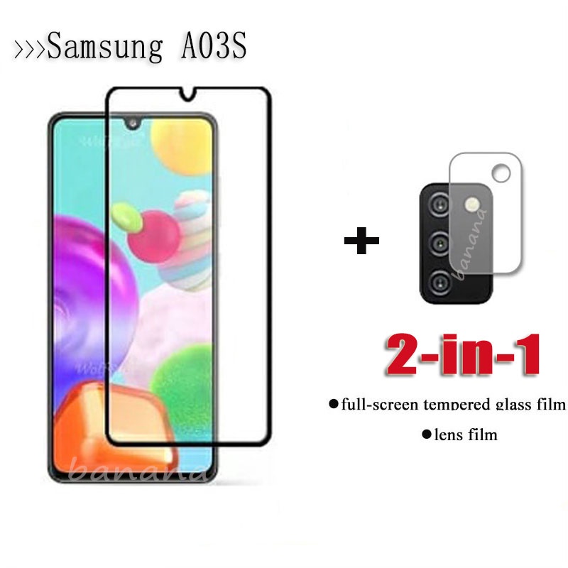 Samsung Galaxy A03S กระจกเทมเปอร์ปกป้องหน้าจอ + ฟิล์มเลนส์กล้องสําหรับ Samsung A 03S