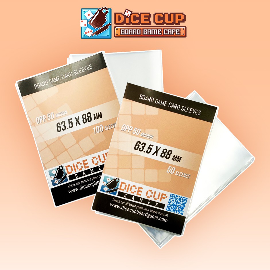[ของแท้] Dice Cup Games : ซองใสใส่การ์ด Sleeves: OPP ขนาด 63.5x88 mm 100/50 Sleeves