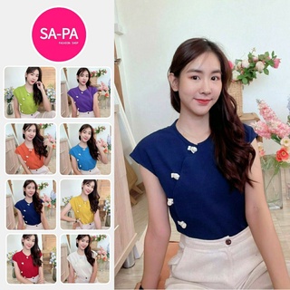 SAPA FASHION เสื้อผ้าฝ้าย เสื้อพื้นเมือง สไตล์จีน อาหมวย ตรุษจีน อก38 42นิ้ว ล้านนา ผ้าไทย