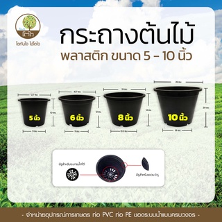 กระถางต้นไม้ พลาสติก ขนาด 5-10นิ้ว กระถางต้นไม้ ถาดรอง - โตไว