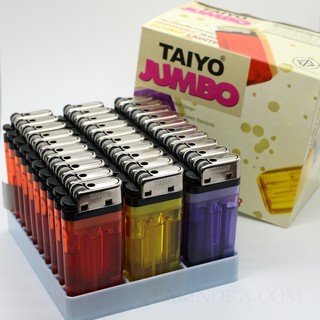 1กล่อง 30 ชิ้น ไฟแช็กแก๊ส TAIYO Jumbo รุ่นจัมโบ้ ไทโย คละสี แดง เหลือง ม่วง