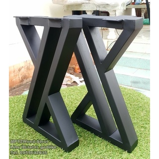 MPT2Wood-Steel ขาโต๊ะเหล็ก ขาโต๊ะกลาง ขาเก้าอี้ม้านั่ง ขาเหล็ก DIY ขาโต๊ะสำเร็จรูป ZX Model 25x40cm สีดำด้าน (1คู่)2ชิ้น