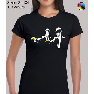 เสื้อยืด ลายศิลปิน Pulp Fiction Banksy Street สําหรับผู้หญิง