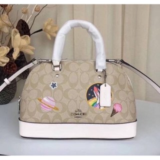 COACH MINI SIERRA SATCHEL IN SIGNATURE CANVAS WITH SPACE PATCHES