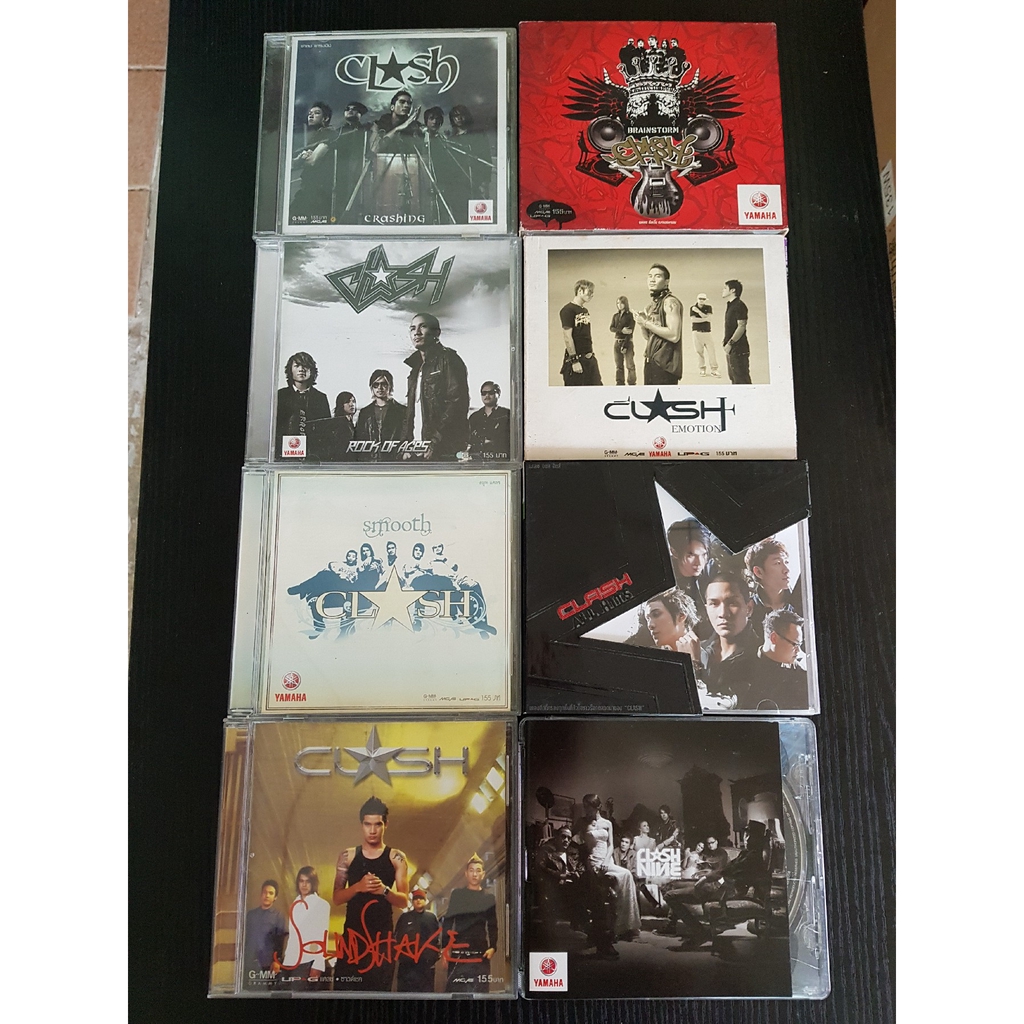 CD เพลง (แผ่นแท้) วงแคลช CLASH รวมหลายอัลบั้ม One/Soundshake/Brainstorm/Emotion/Crashing/Rock of Age