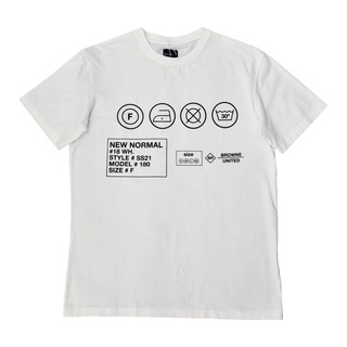 BROWNE &amp; CO. เสื้อยืด คอตตอน สีขาว CARE LABEL รุ่น BKC020-1-WH