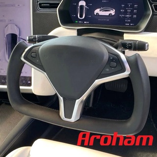 Tesla อุปกรณ์เสริมHigh Quality Full Leather For Tesla Model S Model X Custom Sort YOKE Steering Wheel Customizedอะไหล่รถ