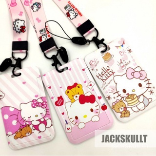 ซองใส่บัตรพร้อมสายคล้องคอลาย Hello Kitty การ์ตูนบัตรพนักงานบัตรนักเรียน