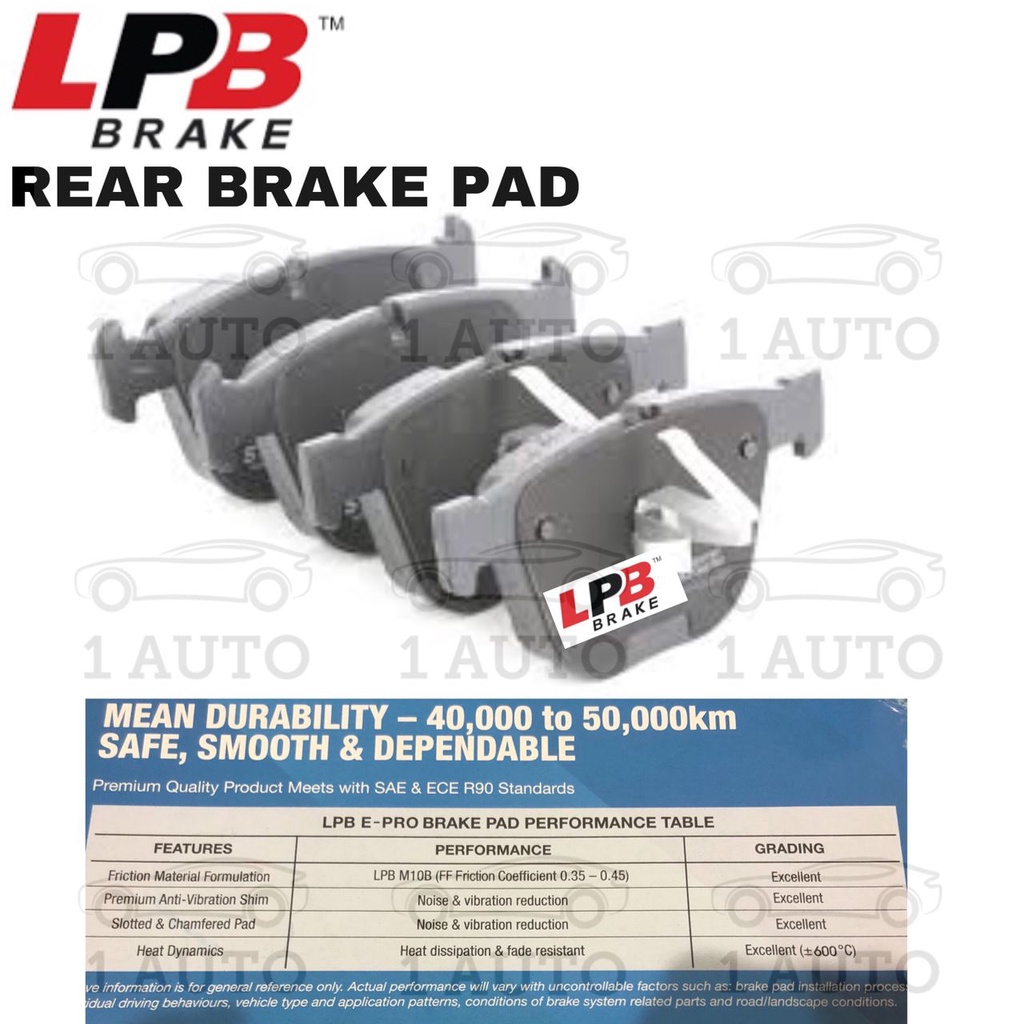 LPB E-PRO SEMI METALLIC REAR (BELAKANG) ผ้าเบรค BMW F02 F01 730Li 745i 745Li 750Li F07 535i GT