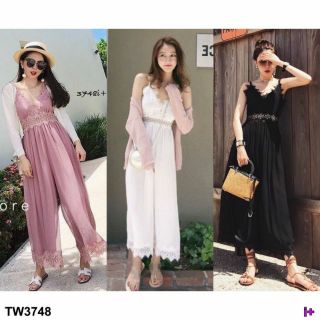 PE3748 Jumpsuit จั้มสูทสายเดี่ยวขายาว งานลุคเซ็กซี่สุด Perfect สายปรับได้ ตัวจั้มเป็นผ้าชีฟองเนื้อหนา