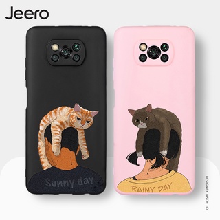 Jeero เคสคู่ เคสไอโฟน คู่รัก กันกระแทกซิลิโคนนุ่มการ์ตูนน่ารักตลก เคสโทรศัพท์ POCO X3 Pro GT NFC F3 M3 M2 Redmi Note 9 10 9S 10S Xiaomi HFE685