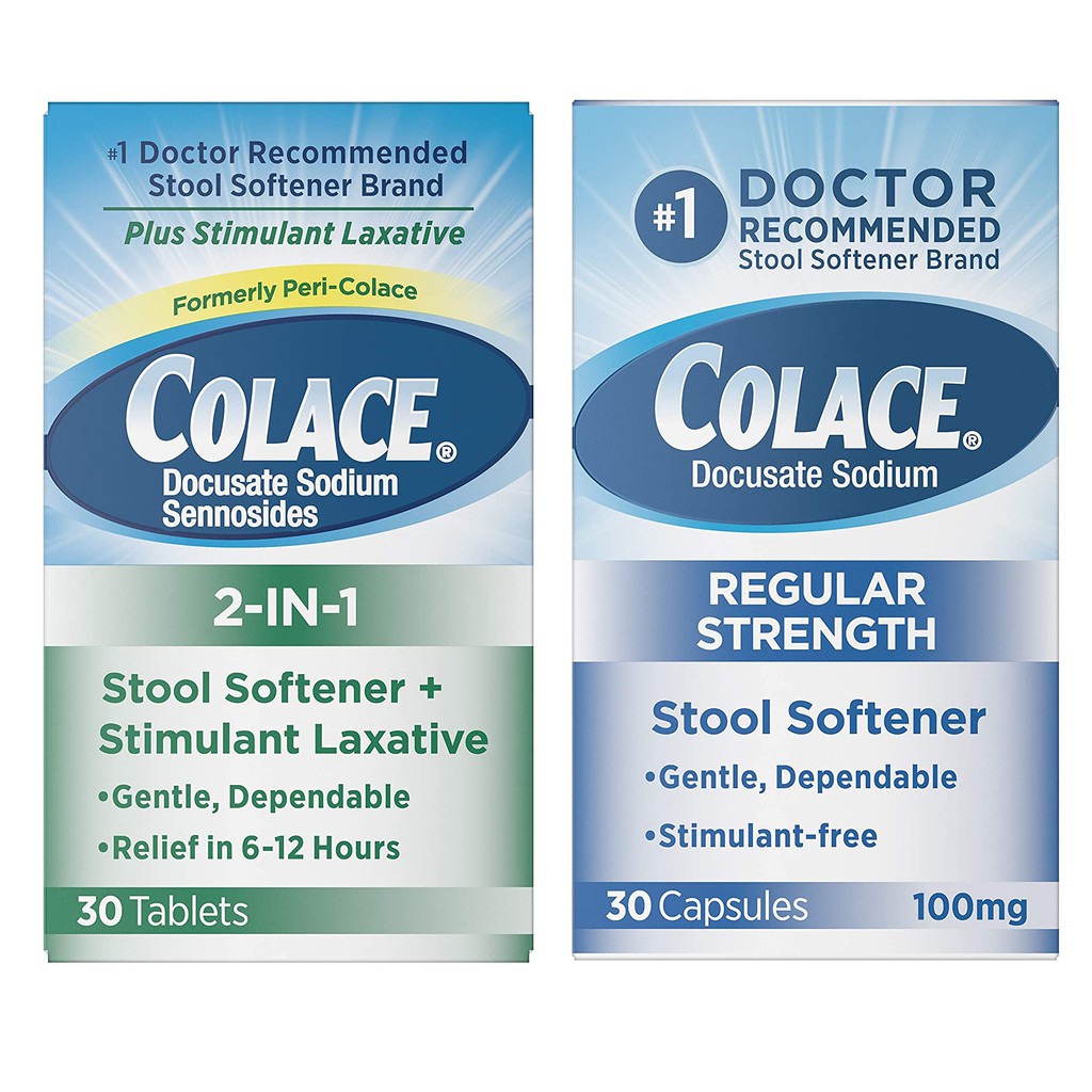 [Us DATE 1/2023] Colace Regular Strength Stool Softener 100mg / 2IN1