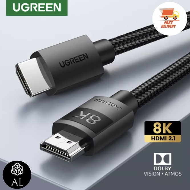 [ส่งไวจากไทย] UGREEN สาย HDMI 2.1 Cable 8K HDMI Braided Cord 4K/120Hz 8K/60Hz Dynamic HDR eARC Dolby