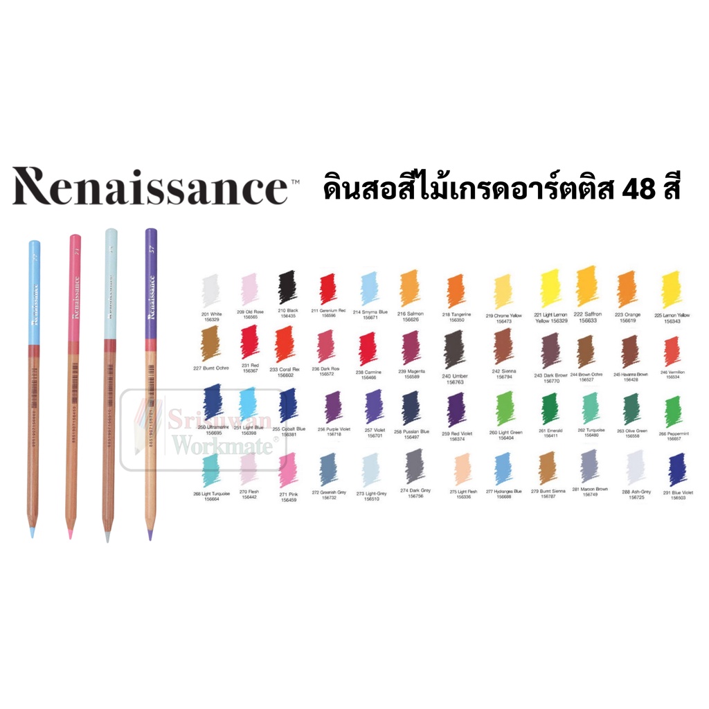 Renaissance Artist สีไม้ เกรดอาร์ตติส ขายแยกแท่ง ดินสอสี เรเนซองส์