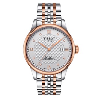 Tissot Le Locle  Powermatic 80 ทิสโซต์ เลอ โลค ออโต้ สีเงิน ทองสีชมพู T0064072203600 นาฬิกาผู้ชาย