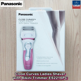 Panasonic® Close Curves™ Ladies Shaver with Bikini Trimmer ES2216PC เครื่องโกนขนไฟฟ้า