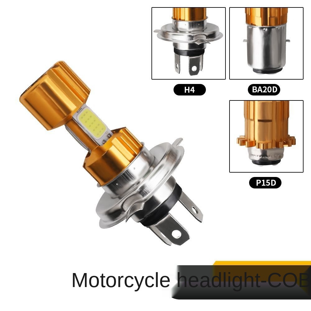 1pcs H4/P15D/BA20D 18W LED 3 COB หลอดไฟหน้ารถจักรยานยนต์ 2000LM 6000K Hi/Lo Beam Light