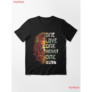 loylaiya Men Women Bob Legend Marleys One Love Heart Essential T-Shirt บ็อบ มาร์เลย์ เร็กเก เสื้อยืดพิมพ์ลาย เสื้อยืดผู้