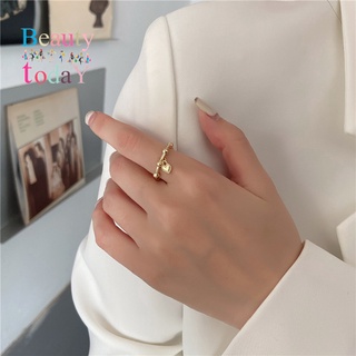 #100% Original# Simple Ring Jewelry Fashion Alloy Gold Silver Bead Heart Ring for Women