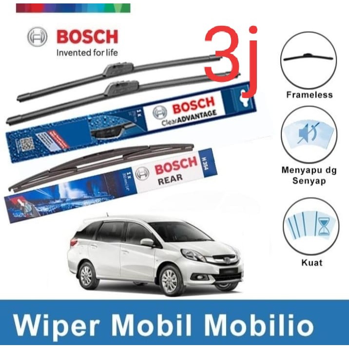 BOSCH ที่ปัดน้ําฝนหน้าและหลัง สําหรับ Mobilio Frameless 22" & 16" + H354