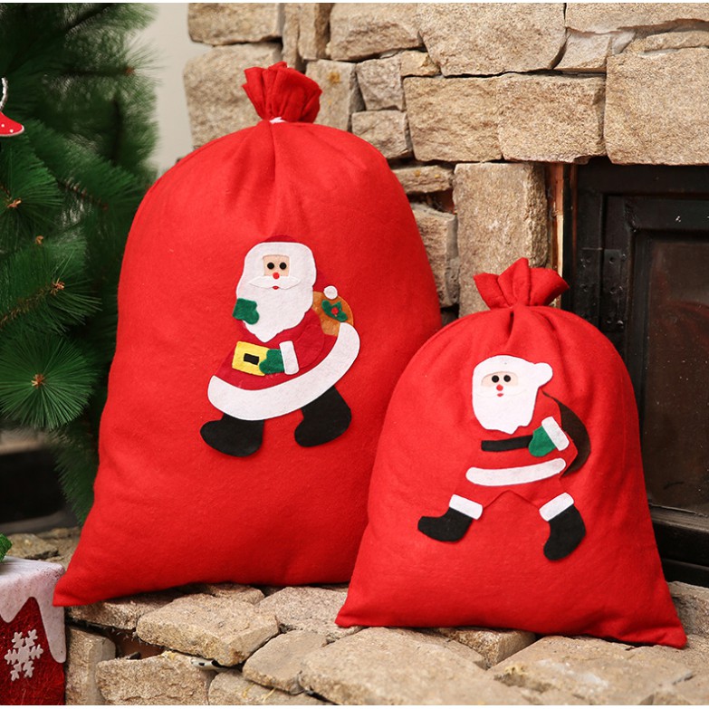 ถุงของขวัญ ซานตาครอส ซานต้า ถุงใส่ของคริสมาส Christmas Santa Present Gift Bag
