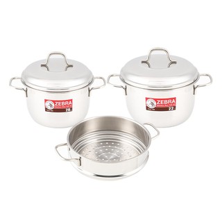 ชุดหม้อ HAPPY STEAMER ZEBRA ET8 8ชิ้น/ชุด เครื่องครัว COOKWARE SET ZEBRA HAPPY STEAMER ET8 8PCS